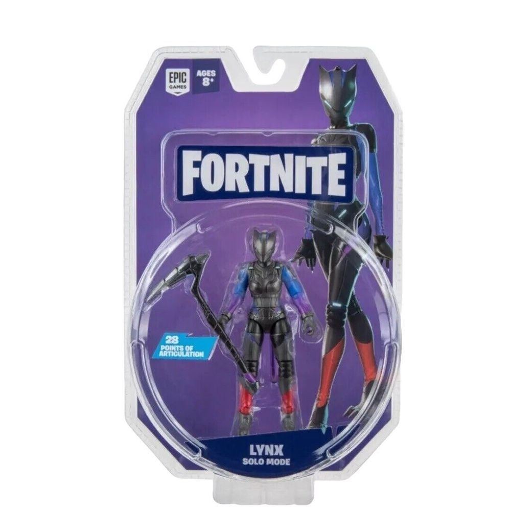 Fortnite Lynx 4 Inch Solo Mode Core Action Figure 28 Points Of Articulation NIB
